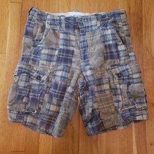 American Eagle Cargo Shorts Camo/Plaid (Rare)